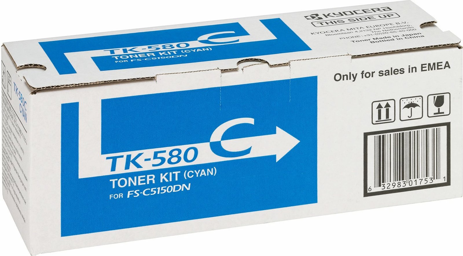 Toner Kyocera TK-580C cyan, për FS-C5150DN, origjinal, cyan