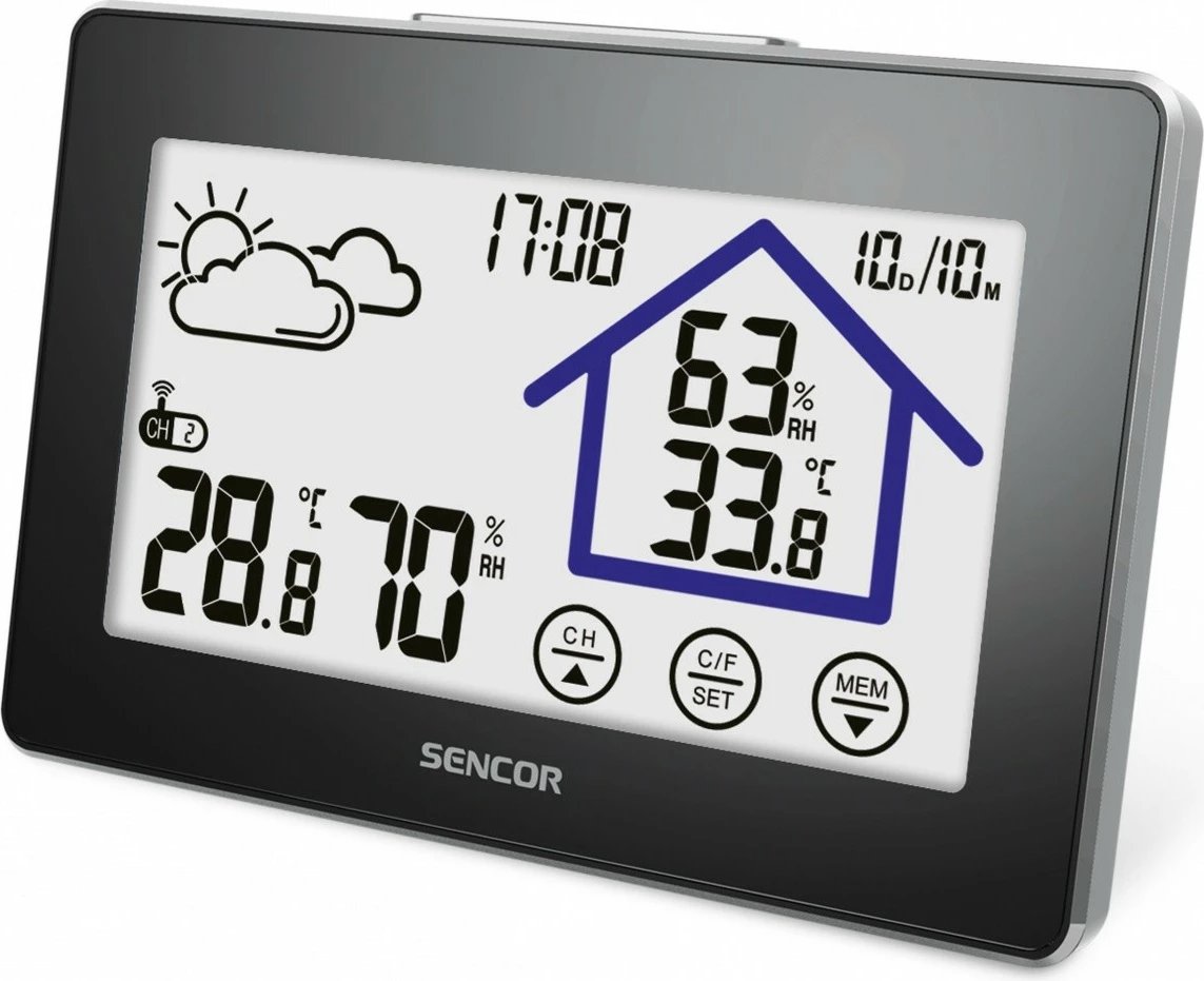 Stacion moti Sencor SWS 2999 me ekran touch LCD, i zi/bardhë
