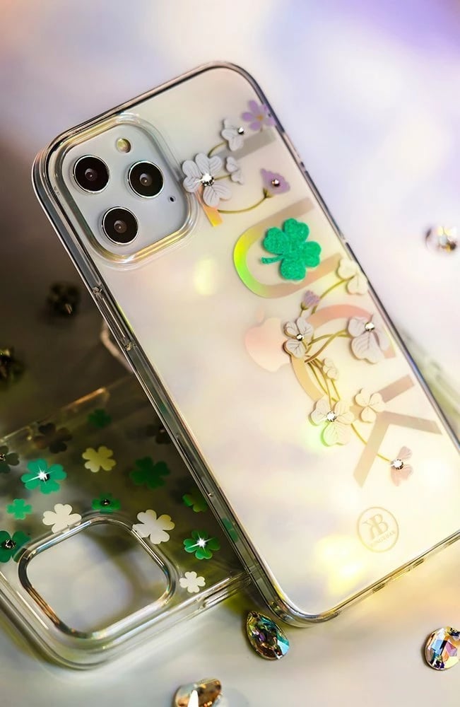 Mbështjellës Kingxbar Lucky Series për iPhone 12 mini, me kristale Swarovski, Transparent
