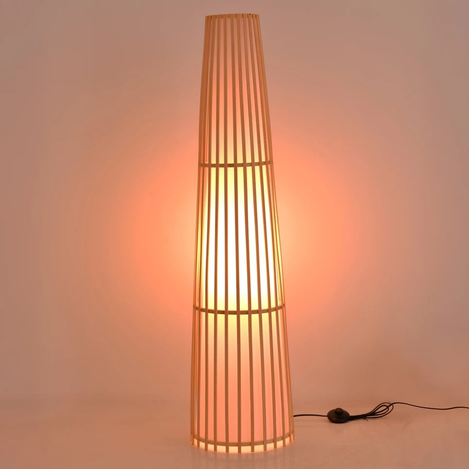 Llambë dyshemeje Nanto Inart E27 bambu ngjyrë natyrale D29χ120cm