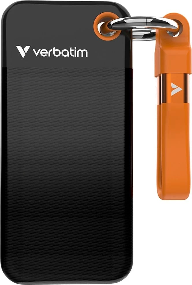 SSD Verbatim Pocket 1TB, USB-C 3.2 Gen 2, Zi/Portokalli