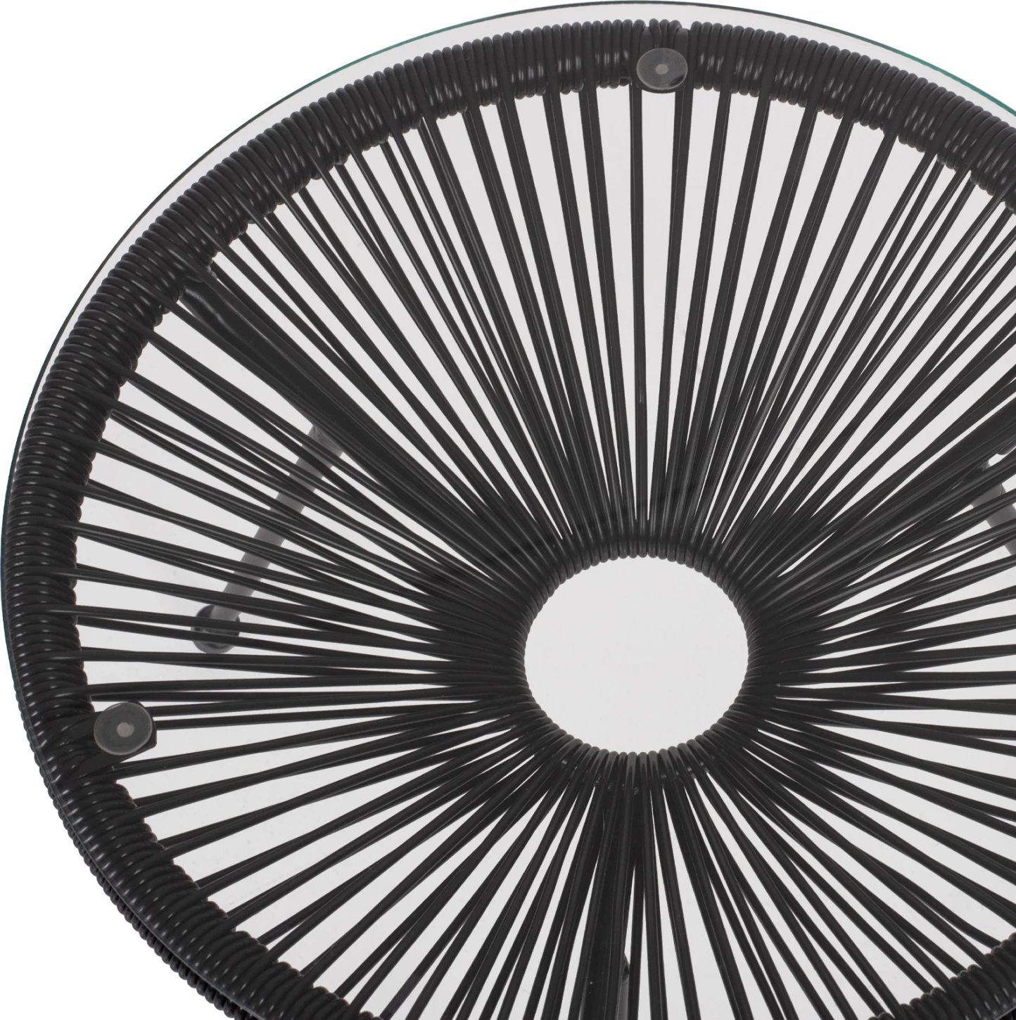 Tavolinë anësore profesionale Allegra, metal i zi dhe ratan i zi, FH5874.01, D47x45Hcm Tavolinë anësore profesionale Allegra, metal i zi dhe ratan i zi, FH5874.01, D47x45Hcm