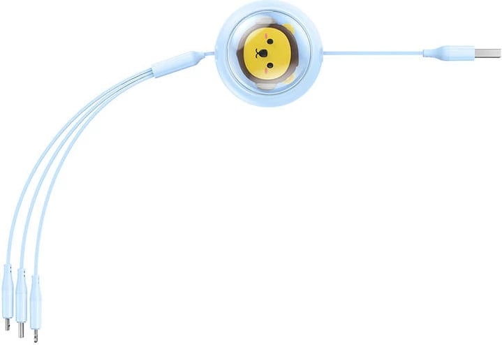 Kabllo karikimi 3-në-1 Baseus, USB në USB-C, micro USB, Lightning, 1.1m, kaltër
