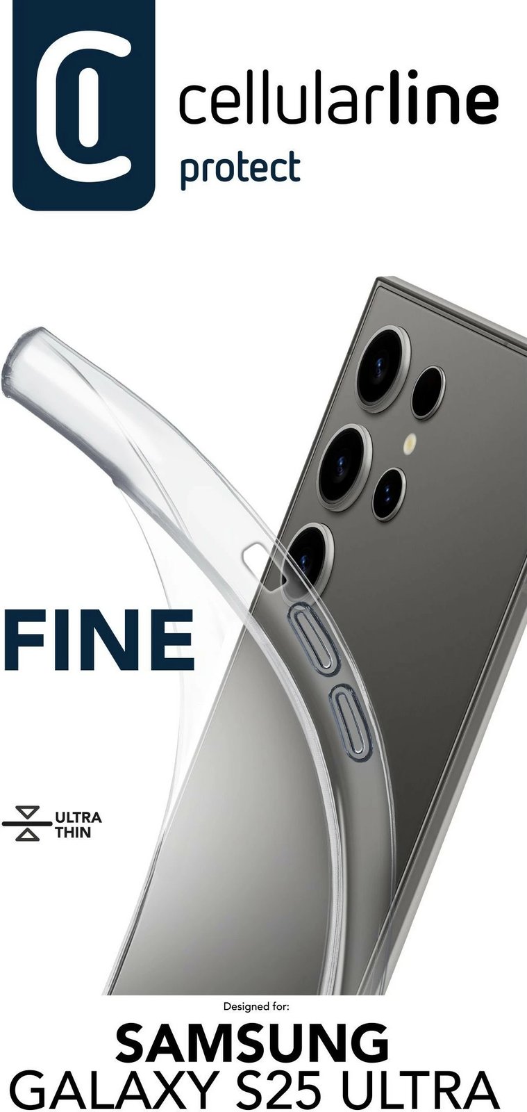 Mbështjellës Cellular Line për Samsung Galaxy S25 Ultra, transparent