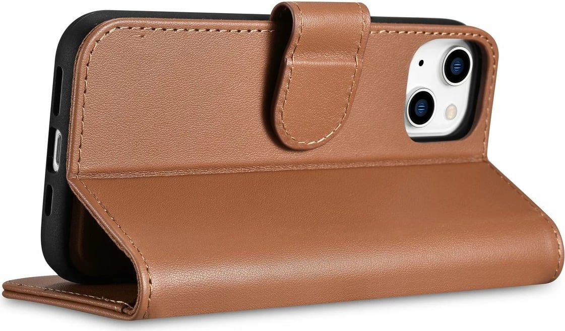 Mbështjellës iCarer Wallet Case 2in1 për iPhone 14, lëkurë, Anti-RFID, Kafe Mbështjellës iCarer Wallet Case 2in1 për iPhone 14, lëkurë, Anti-RFID, Kafe