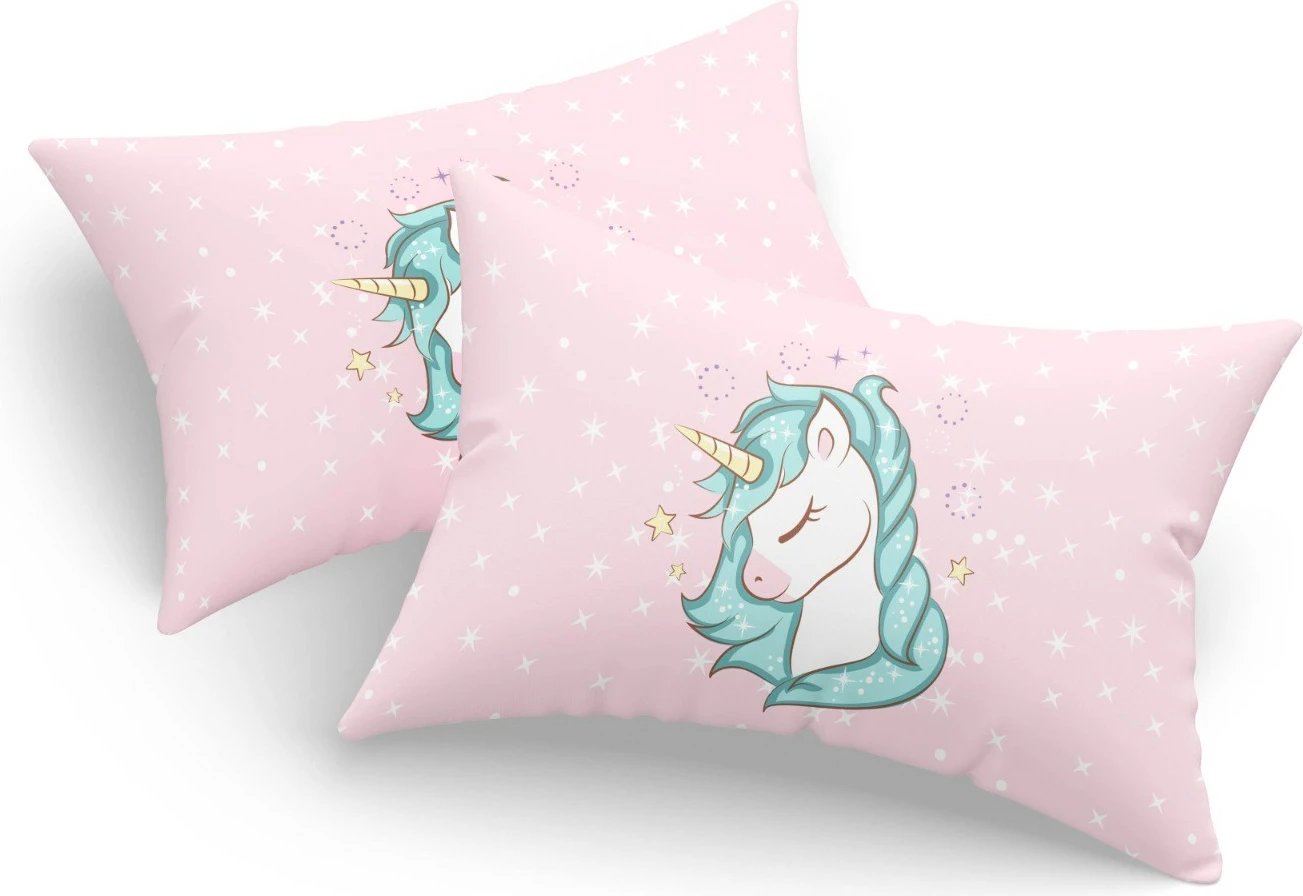 Set këllëfësh jastëku (2 copë), Unicorn Dreams, rozë