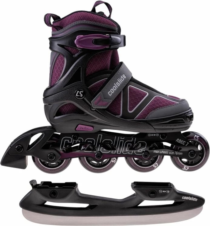 Patine me rrota për femra dhe fëmijë Coolslide Buttersi, të zeza dhe vjollcë