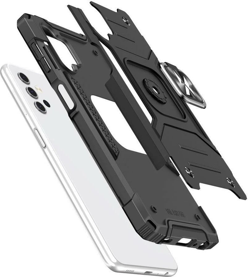 Mbështjellës Wozinsky Ring Armor për Samsung Galaxy A73, me mbajtëse magnetike, i zi