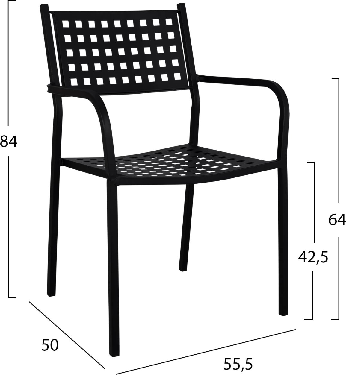 Set kopshti tavolinë & karrige FH11717, 5 pjesë, mermer/të zeza