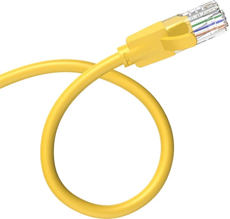 Kabllo rrjeti Vention IBEYF, UTP CAT6, 1m, RJ45, e verdhë