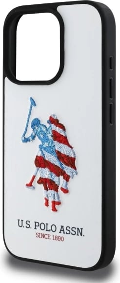 Mbështjellës për celular U.S. Polo Assn. USHCP15XPUSH, për iPhone 15 Pro Max 6.7", lëkurë ekologjike, bardhë