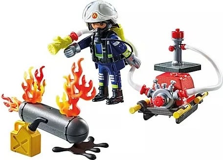 Set lodrash Playmobil Action Heroes 71826 zjarrfikës me pompë uji, 42 pjesë