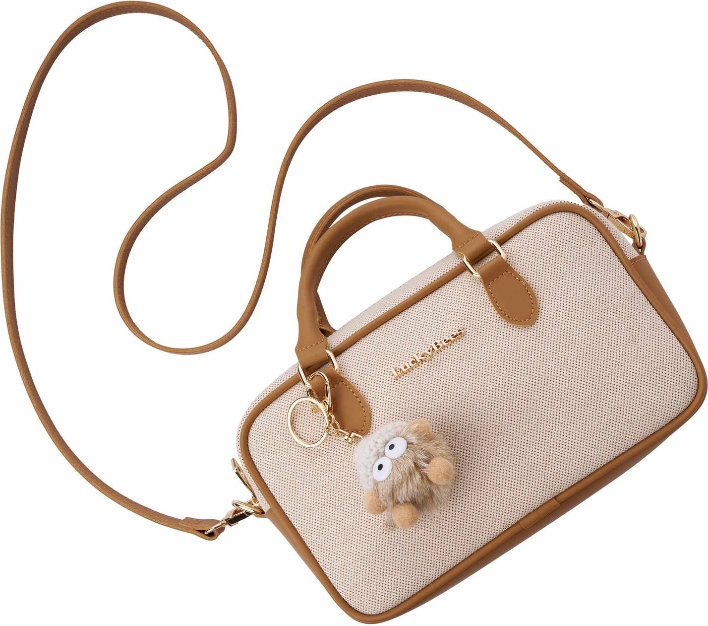 Çantë krahu Lucky Bees, ngjyrë tan, rosa