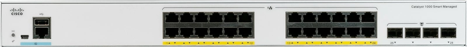 Switch Cisco Catalyst 1000-24P-4G-L, 24 porta Gigabit, PoE, i menaxhueshëm