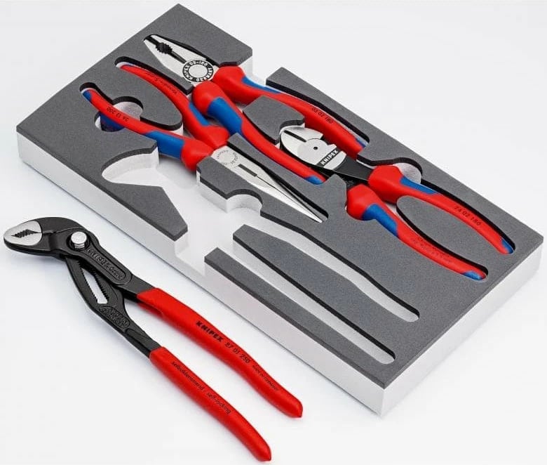 Set pincash Knipex 00 20 01 V15, 4 copë, 335 mm, 1.12 kg, kuqe/blu