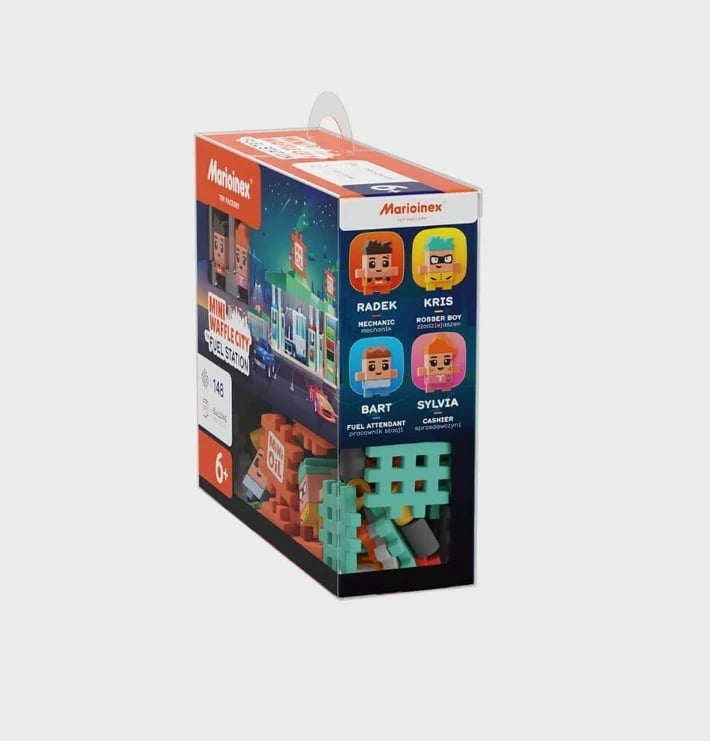 Set lodrash ndërtimi Marioinex Mini Waffle City Gas Station, 148 pjesë, plastikë