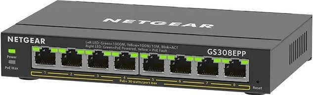 Switch Netgear GS308EPP, 8 porte Gigabit, PoE+, i zi