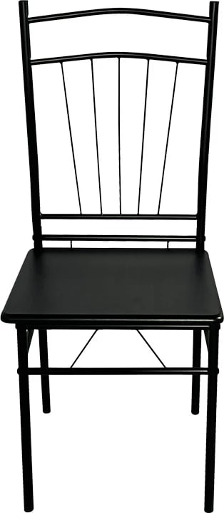 Tavolinë me karrige Roza II, set 5 copë, MDF, këmbë metalike të zeza, 110x60x74cm