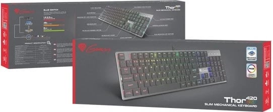 Tastierë Genesis Thor 420, RGB, mekanike, USB, argjendtë