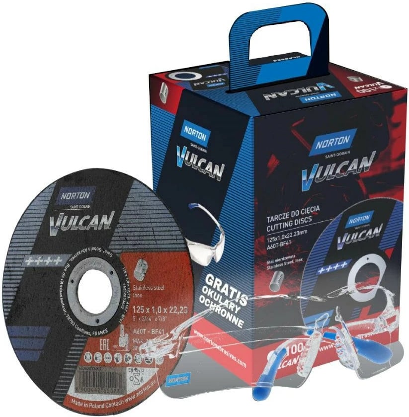 Disqe prerës Norton Vulcan, 125×1.0×22.23 mm, 100 copë