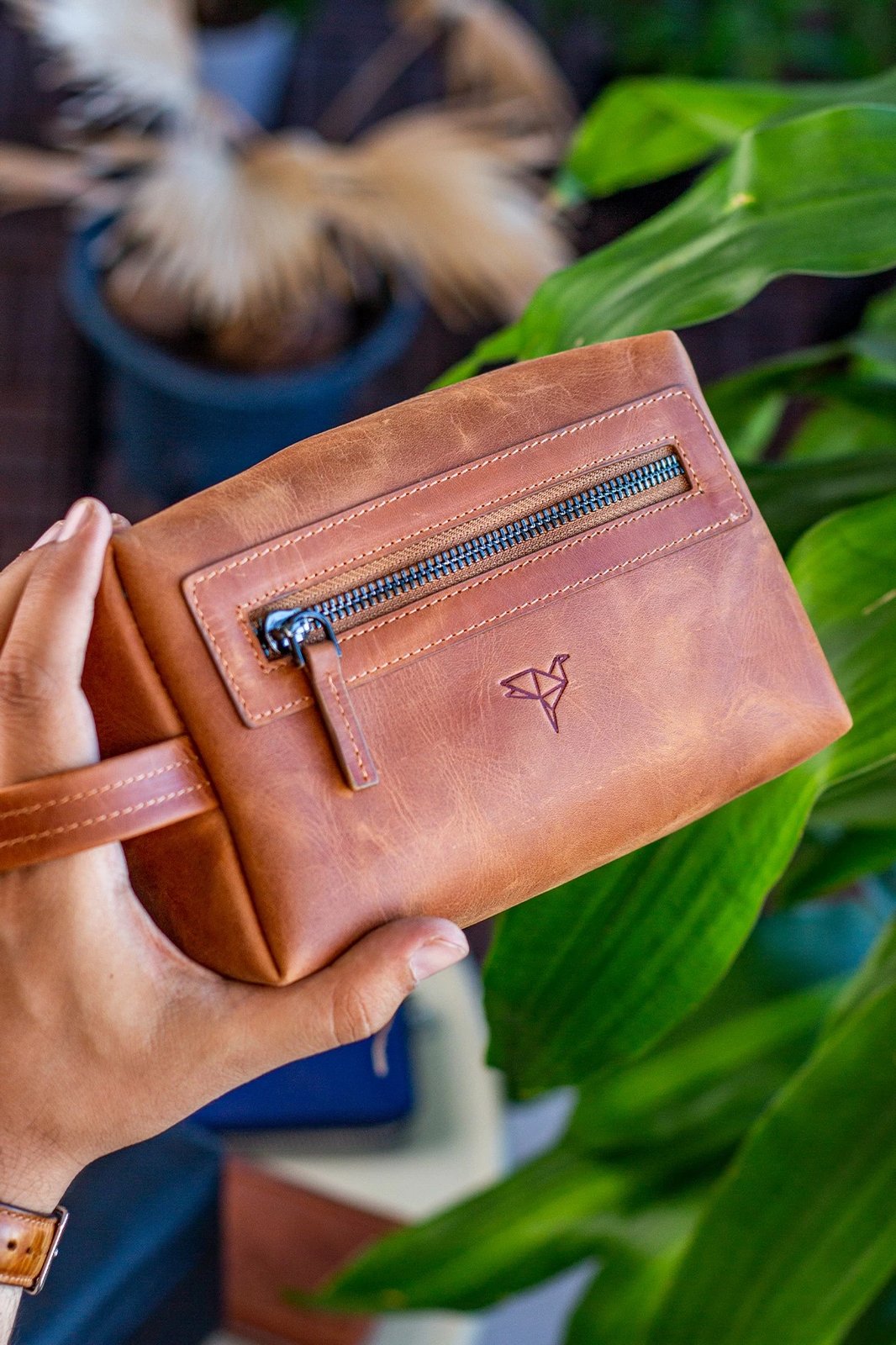 Çantë dore Zoozie Bags, Boston Crazy, ngjyrë tan