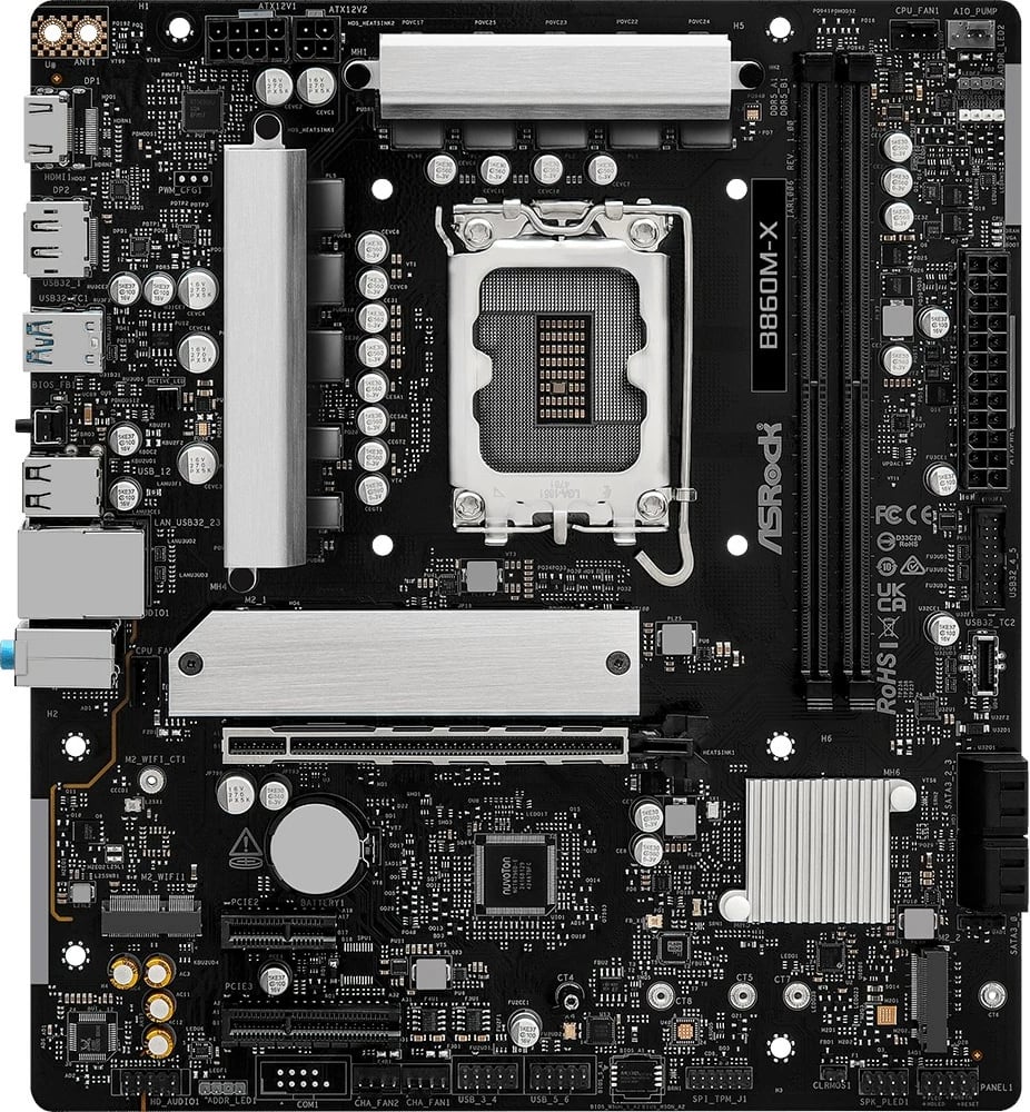 Pllakë amë ASRock B860M-X, micro ATX, Socket 1851, 128 GB, E zezë