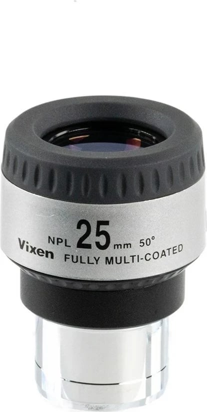 Okular Vixen NPL 25mm 1.25 inç, kënd 50 gradë, i veshur plotësisht, argjend