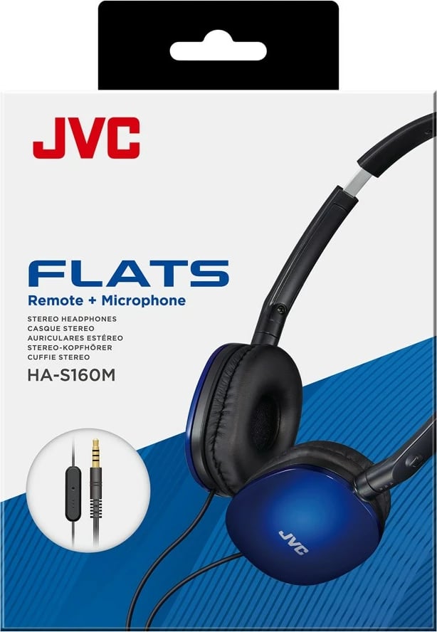 Kufje JVC HA-S160M-AU me kabllo, head-band, për thirrje/muzikë, Blu