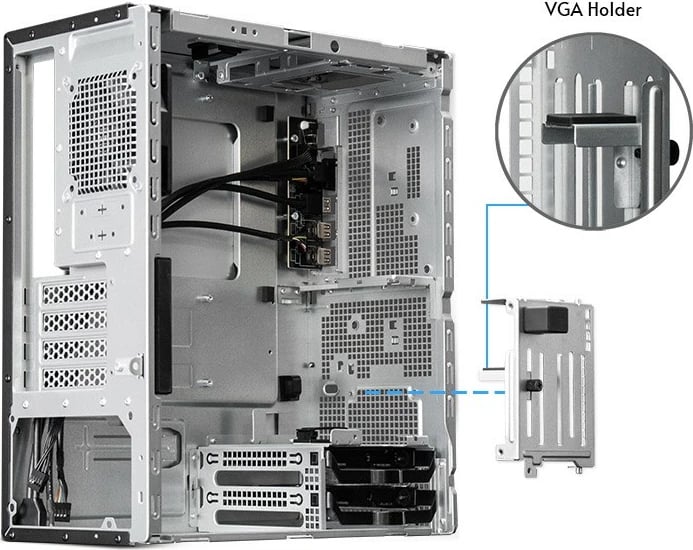 Kasë Chieftec UNI Series BS-20B-OP midi tower, micro ATX/Mini-ITX, e zezë