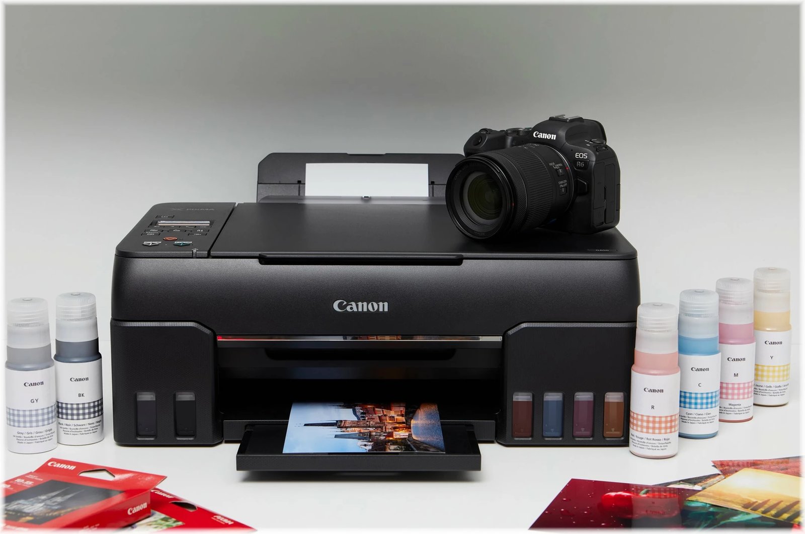 Printer multifunksional Canon PIXMA G640, inkjet, 6-bojë, Wi-Fi, i zi
