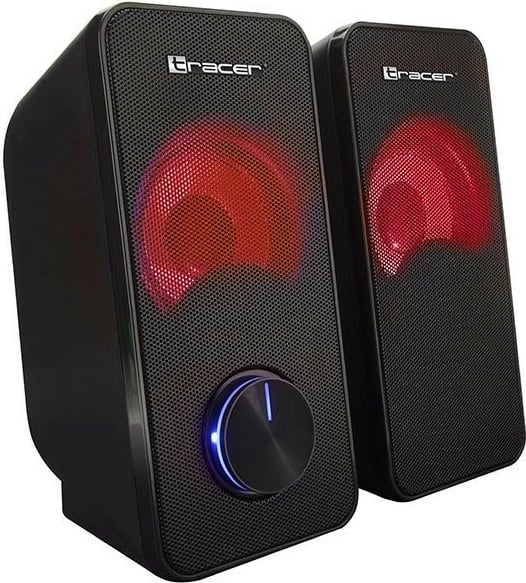 Altoparlantë kompjuteri Tracer Loop RGB 2.0, me ndriçim, të zinj