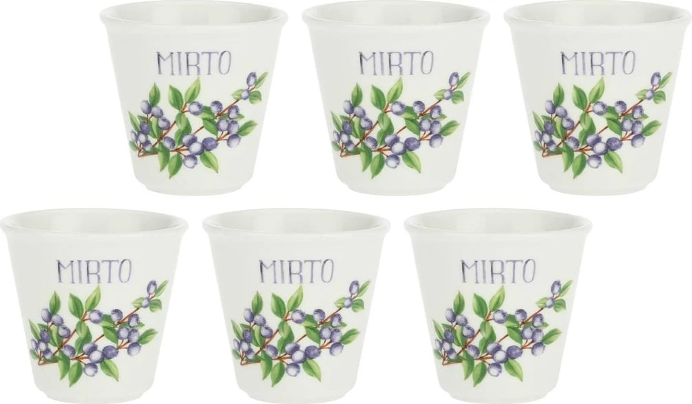 Set gotash LA PORCELLANA BIANCA për likerin mirto, 75 ml