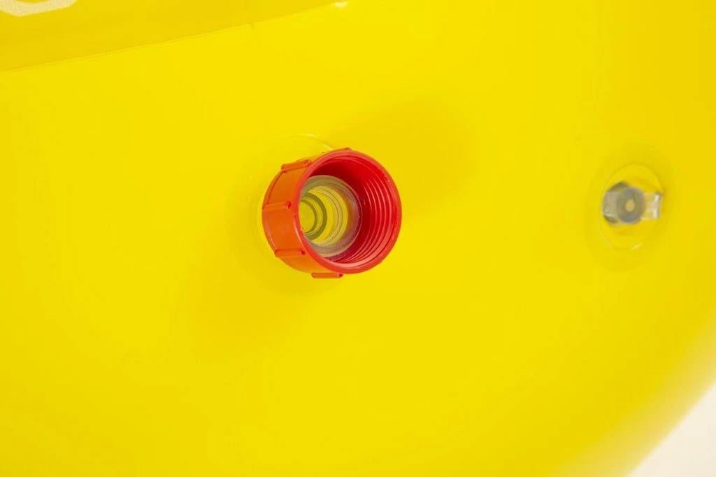 Pishinë fryrëse, Bestway Smiley (Emoji), 1.65 x 1.44 x 0.69 m, 282 L, me spërkatës uji, e verdhë
