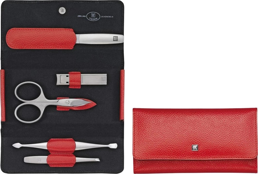 Set manikyr Zwilling Twinox, 5 pjesë, Kuqe