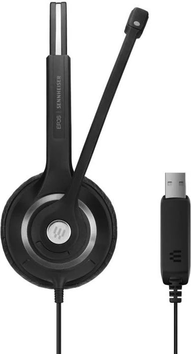 kufje me mikrofon, EPOS Sennheiser, Impact SC 230 USB (1000516), mono, me tel, për UC, kabllo 2–7 m, e zezë/argjendtë