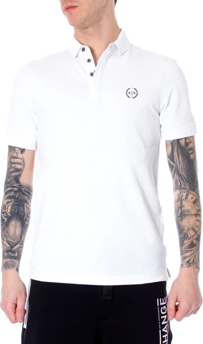 Maicë polo për meshkuj Armani Exchange, e bardhë