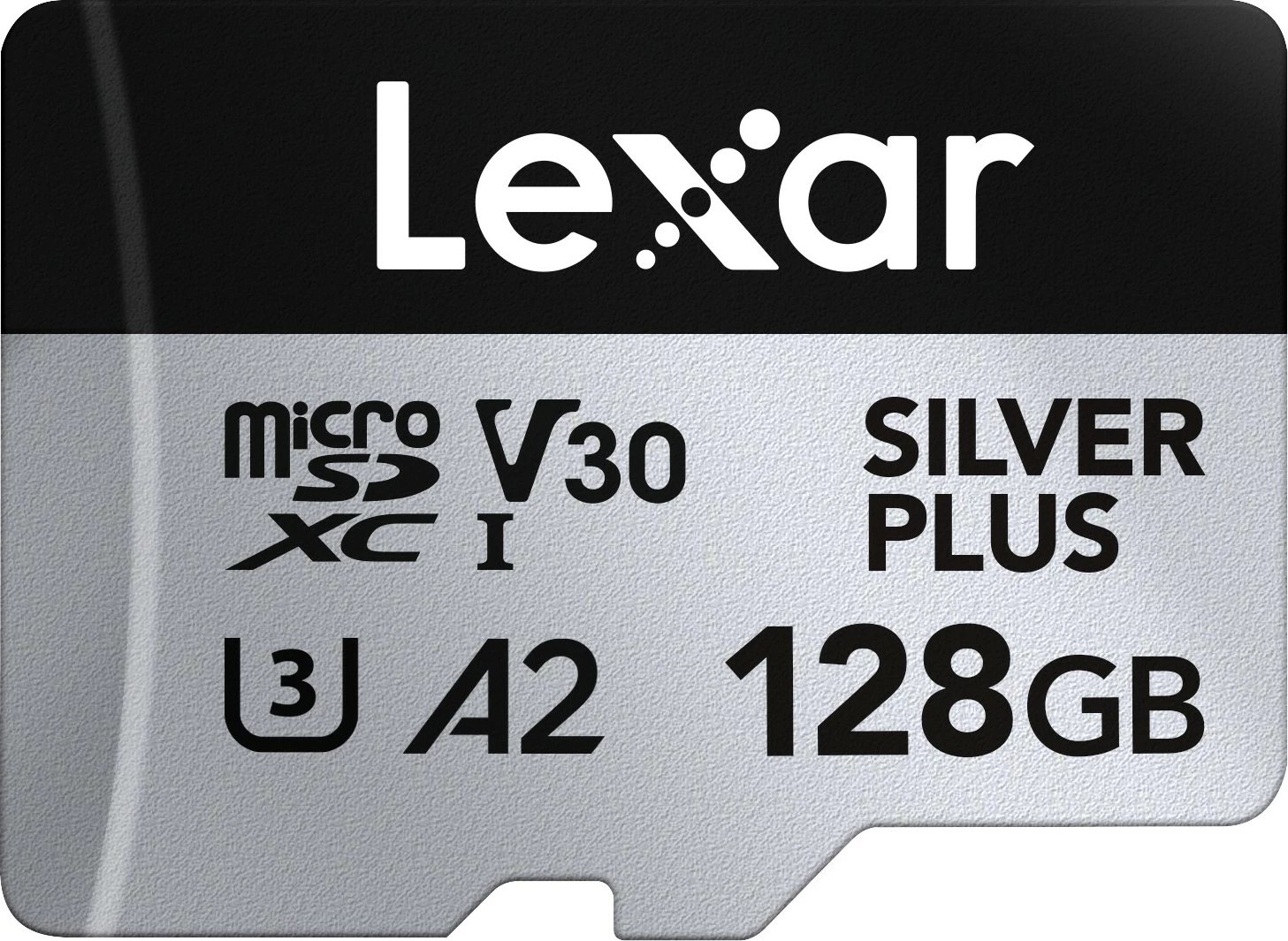 Kartë memorie microSD, Lexar, Silver Plus LMSSIPL128G-BNANG, 128GB UHS-I A2 U3 V30 205/150MB/s, me adaptues SD, argjendtë