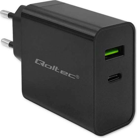 Karikues muri Qoltec Super Quick PD, 45W, 1xUSB-C, 1xUSB, i zi
