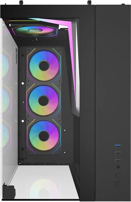 Kasë Darkflash TH285, ATX, 4 ventilatorë, xham i temperuar, e zezë