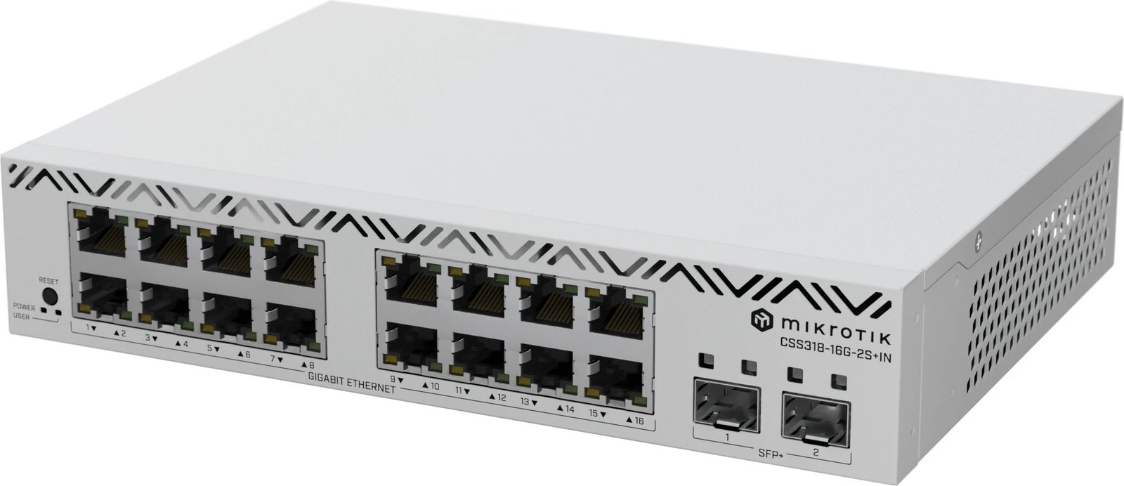 Switch MikroTik Cloud Smart Switch CSS318-16G-2S+IN, 16x Gigabit, 2x SFP+, i bardhë