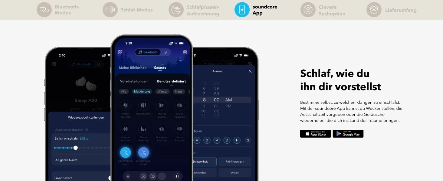 Kufje Anker Soundcore Sleep A20, Wireless, 20 - 20000 Hz, Bardhë
