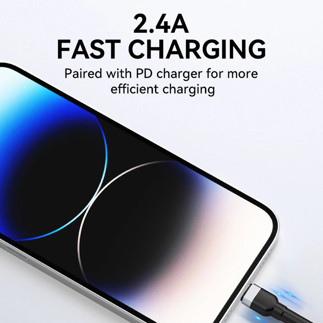 Kabllo karikimi Wozinsky WNBAL2, USB-A në Lightning, 2 m, Najlon, E zezë