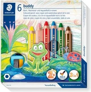 Set lapsa me ngjyra STAEDTLER Noris buddy 140, 6 copa, multikolor, me mprehëse