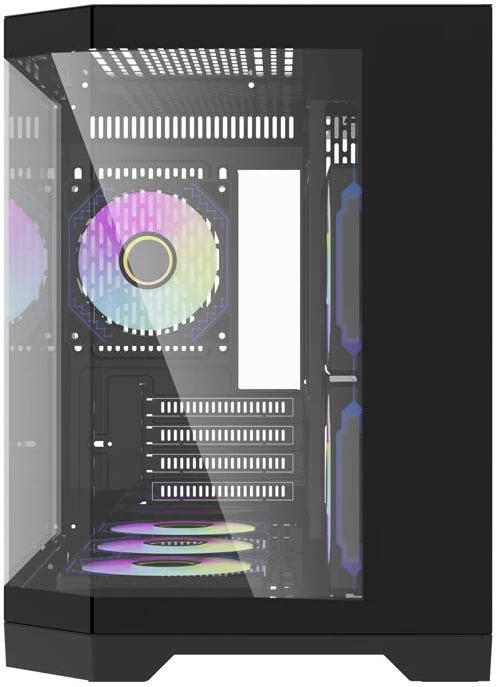 Kasë Darkflash FT418 me 6 ventilatorë aRGB, Mini Tower, e zezë