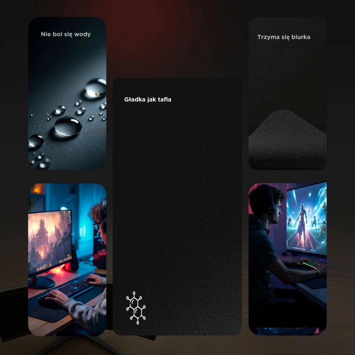 Mauspad Rampage Pulsar Pro L, 45x40cm, material jacquard, e zezë