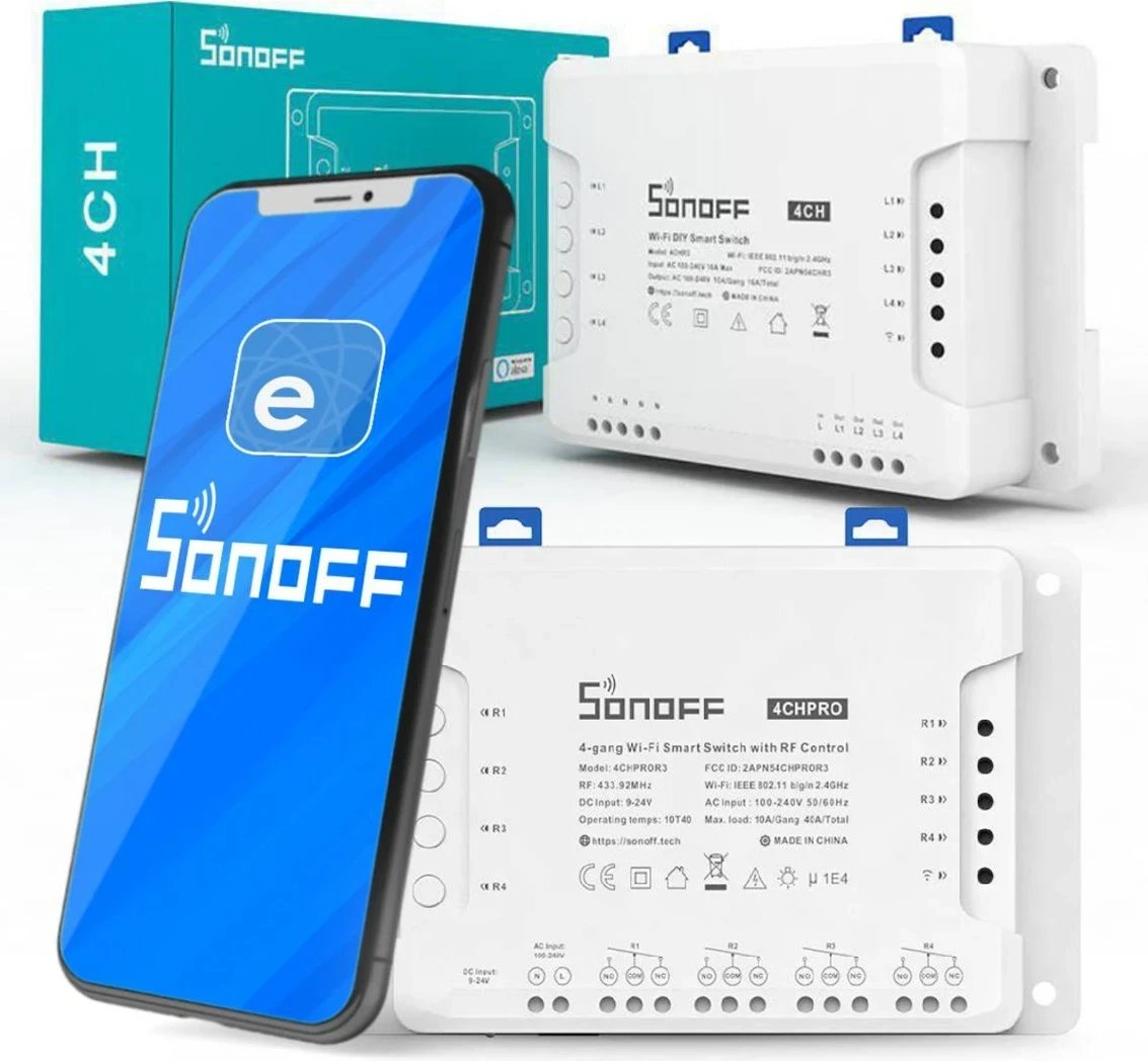 Kontroller Sonoff 4 Channel 10A WiFi 4CHR3