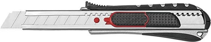 Thikë prerëse WEDO Cutter Safety 18 mm 2in1, inox, e zezë/e kuqe