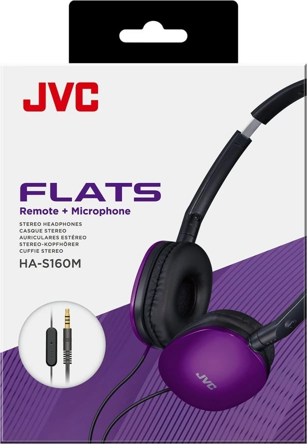 Kufje JVC HA-S160M-VU, me mikrofon, me kabllo, vjollcë