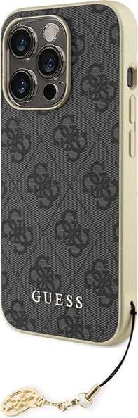Mbështjellës Guess GUHCP15LGF4GGR për iPhone 15 Pro 6.1", 4G Charms Collection, Gri