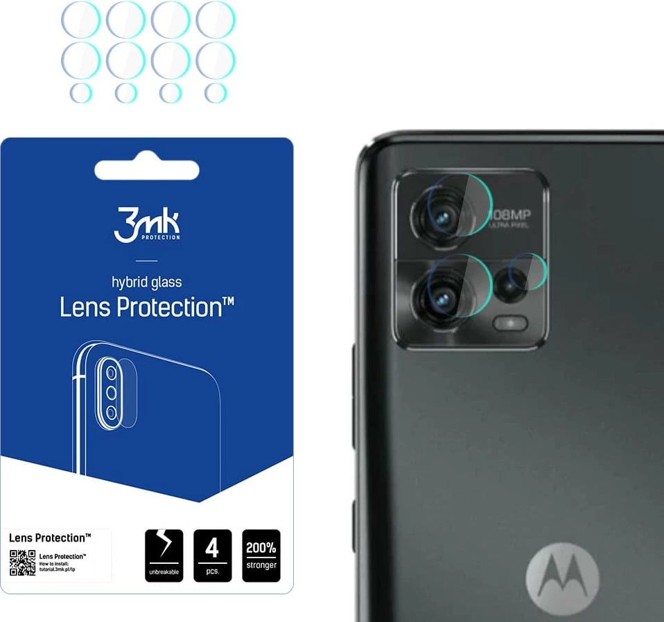 Mbështjellës xhami për kamerë Motorola Moto G72 3mk Lens Protection, Transparent